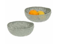 Deko-Schale rund 1 Stück ca. 22x8 cm MAKRAMEE rund Eisen / Baumwolle