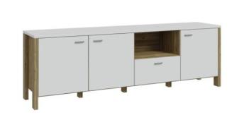TV-Lowboard inkl. 3 Türen und 1 Schubkasten SAITAMA von Forte Grau / E...