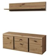 Lowboard und Wandboard 2 trg. 150x180x42 cm Artisan , Abs.Schwarz