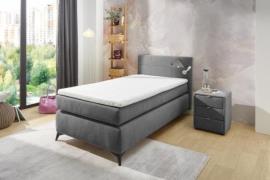 Boxspringbett ca. 100x200 cm inkl. Topper und Bonell-Wende-Matratze H2...