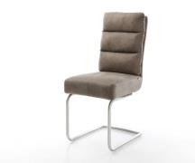 Freischwinger Pela-Flex Mikrofaser Taupe Vintage Freischwinger rund Ed...