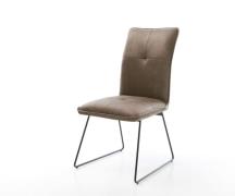 Esszimmerstuhl Maddy-Flex Mikrofaser Taupe Vintage Kufengestell Schwar...