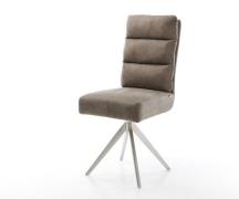 Esszimmerstuhl Pela-Flex Mikrofaser Taupe Vintage Kreuzgestell kantig ...