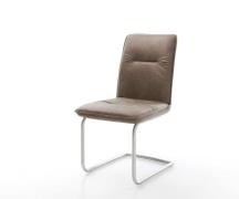 Freischwinger Vinjo-Flex Mikrofaser Taupe Vintage Freischwinger rund E...
