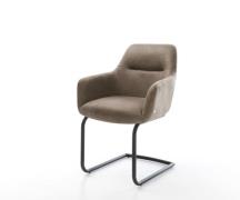 Freischwinger Pejo-Flex Mikrofaser Taupe Vintage Freischwinger rund Sc...