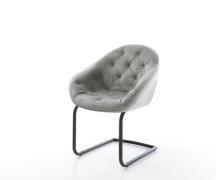 Freischwinger Gaio-Flex Samt Grau Freischwinger rund Schwarz