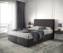 Boxspringbett Dream-Well 140x200 cm Mikrofaser Schwarz mit Matratze un...