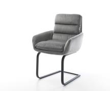 Freischwinger Abelia-Flex mit Armlehnen Samt Grau Freischwinger flach ...