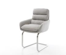 Freischwinger Abelia-Flex mit Armlehnen Stripes Hellgrau Freischwinger...