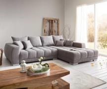 Ecksofa Josea 300x220 cm Mikrofaser Steingrau Recamiere rechts