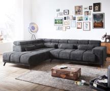 Ecksofa Catan 295x230 Mikrofaser Anthrazit Ottomane links inkl. elektr...