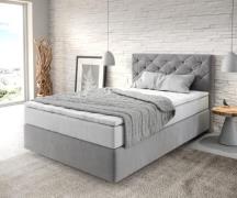 Boxspringbett Dream-Great 120x200 cm Mikrofaser Grau mit TFK Matratze ...