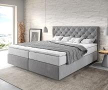 Boxspringbett Dream-Great 180x200 cm Mikrofaser Grau mit TFK Matratze ...