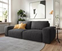 Big-Sofa Lanzo L 260x110 cm Mikrofaser Schwarz