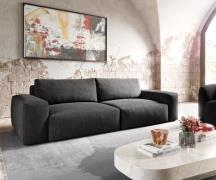 Big-Sofa Lanzo XL 270x130 cm Mikrofaser Schwarz