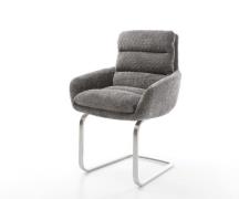 Freischwinger Abelia-Flex mit Armlehnen Bouclé Grau Freischwinger flac...