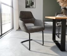 Freischwinger Yago-Flex mit Armlehnen Mikrofaser Anthrazit Vintage Fre...