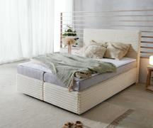 Boxspringbett Dream-Well Plüsch-Cord Beige 140x200 cm Bonell-Matratze ...