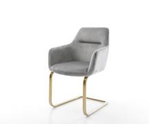 Freischwinger Pejo-Flex Samt Grau Freischwinger flach Gold Taschenfede...