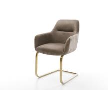 Freischwinger Pejo-Flex Mikrofaser Taupe Vintage Freischwinger flach G...
