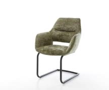 Freischwinger Yago-Flex mit Armlehnen Chenille Olive Freischwinger run...