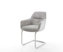 Freischwinger Pejo-Flex Chenille Silbergrau Freischwinger rund Edelsta...