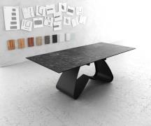 Esstisch Edge 180-220x90 Keramik Laminam®Nero Greco Anthrazit W-Gestel...