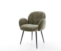 Esszimmerstuhl Nube-Flex mit Armlehnen Chenille Olive 4-Fuß konisch Sc...