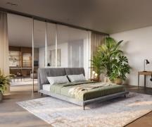 Polsterbettgestell Cusino 180x200 cm Mikrofaser Grau