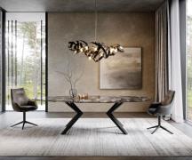 Esstisch Edge Oval 280x130 Keramik Iris FMG Agatablack Zenthara kantig...
