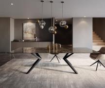 Esstisch Edge 300x100 Keramik Laminam® Emperador Extra Lucidato Dunkel...