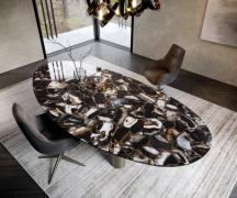 Esstisch Edge Oval 280x130 Keramik Iris FMG Agatablack Troa Metall Eff...