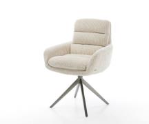 Drehstuhl Abelia-Flex mit Armlehnen Cord Beige Kreuzgestell breit Grap...