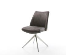 Drehstuhl Elso-Flex Mikrofaser Anthrazit Vintage Kreuzgestell breit Ed...