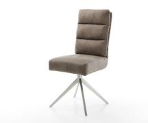 Drehstuhl Pela-Flex Mikrofaser Taupe Vintage Kreuzgestell breit Edelst...