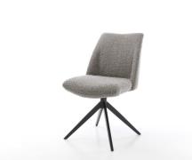 Drehstuhl Elso-Flex Bouclé Silbergrau Kreuzgestell breit Schwarz 360° ...