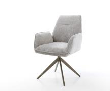 Drehstuhl Zoa-Flex Chenille Silbergrau Kreuzgestell breit Effektfinish...