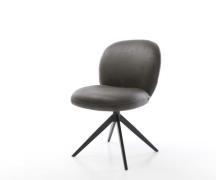 Drehstuhl Nube-Flex Mikrofaser Anthrazit Vintage Kreuzgestell breit Sc...