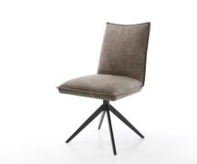 Drehstuhl Lelio-Flex Mikrofaser Taupe Vintage Kreuzgestell breit Schwa...