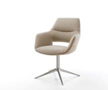 Drehstuhl Yago-Flex mit Armlehnen Materialmix Schlamm Fußkreuz Edelsta...