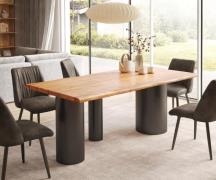 Esstisch Edge 200x100 Akazie Natur Troa Metall Schwarz Live-Edge