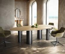 Esstisch Edge Oval 280x130 Keramik Laminam® Sabbia Eichefarbig Pilier ...