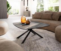 Couchtisch Edge Boot 90x90 cm Keramik Laminam® Noir Desir Braun Sarity...