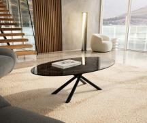 Couchtisch Edge Oval 140x80 cm Keramik Laminam® Emperador Extra Lucida...