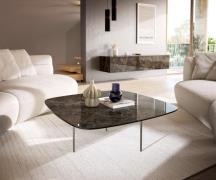 Couchtisch Edge Boot 90x90 cm Keramik Laminam® Emperador Extra Lucidat...