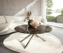 Couchtisch Edge Rund 100x100 cm Keramik Laminam® Emperador Extra Lucid...