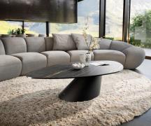 Couchtisch Edge Organisch 140x76 cm Keramik Laminam® Noir Desir Braun ...