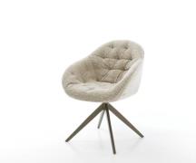 Drehstuhl Gaio-Flex Webstoff Soft Beige Kreuzgestell breit Effektfinis...