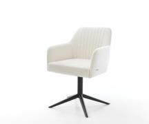 Drehstuhl Greg-Flex Bouclé Soft Beige Fußkreuz Schwarz 360° drehbar Wi...