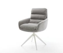 Drehstuhl Abelia-Flex mit Armlehnen Strukturstoff Soft Grau Kreuzgeste...